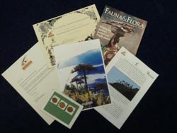 Dedicate a Tree gift pack includes a thank you letter,  certificate, colour tree profile, project information pack,  greetings card with a personalised message and a copy of 'Fauna & Flora'.