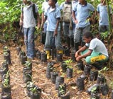 Students of San Lorenzo High School preparing for reforestation activities. Photo: Fundacion Sirua