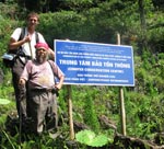 Sign at planting site in Bat Dai Son Nature Reserve. Photo: Georgina Magin / FFI